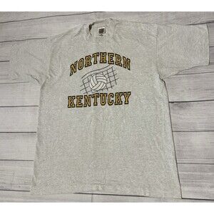 Vintage 90s Northern Kentucky University Volleyball T Shirt Size XL Gray NKU